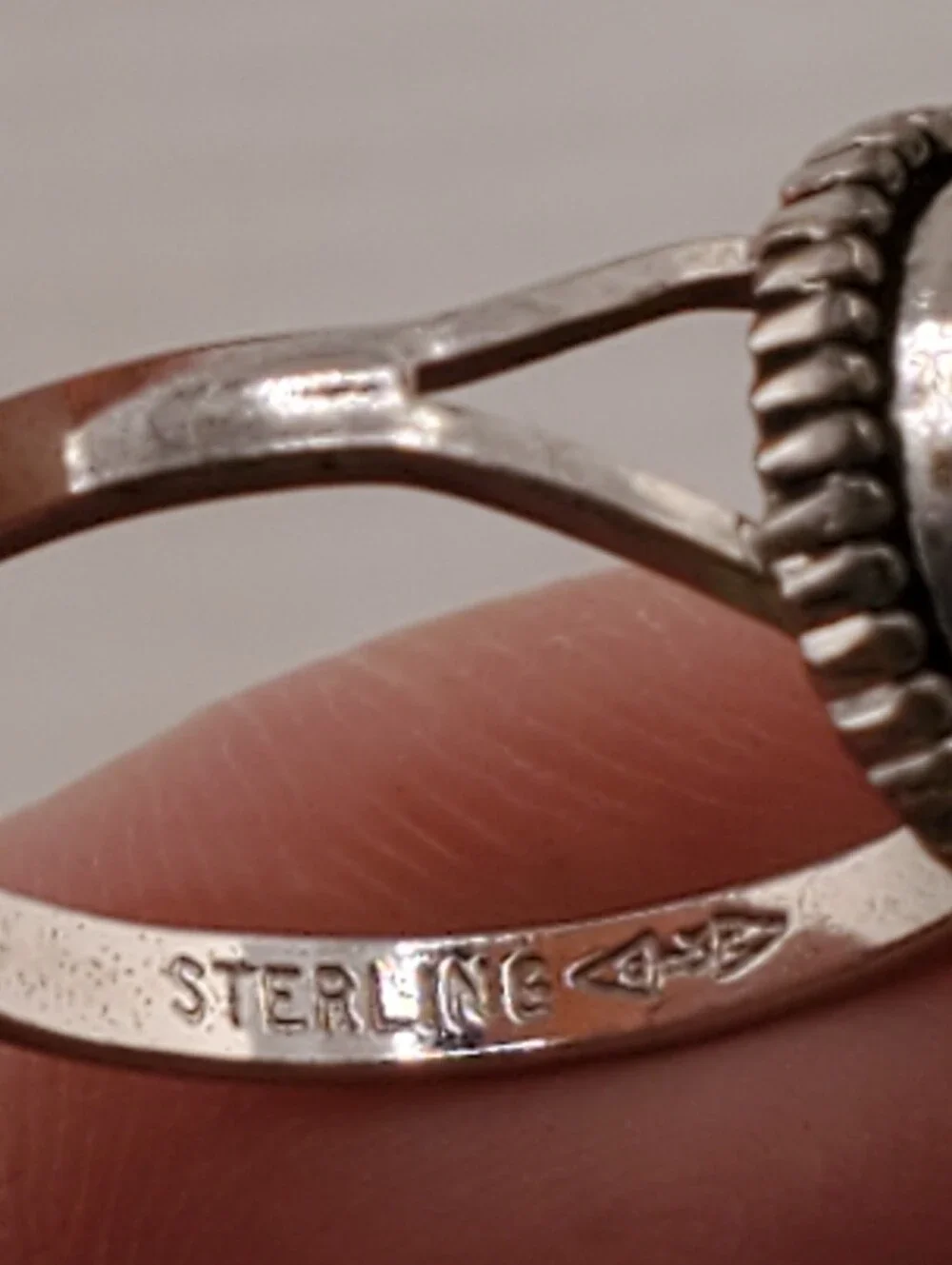 Sterling Agate Stone Ring 6.5